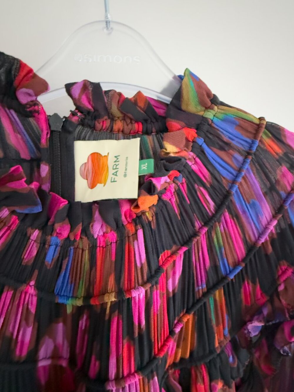 FARM RIO - Leopards Mini Ruffle Dress - Multi - XL - Picture 9 of 9